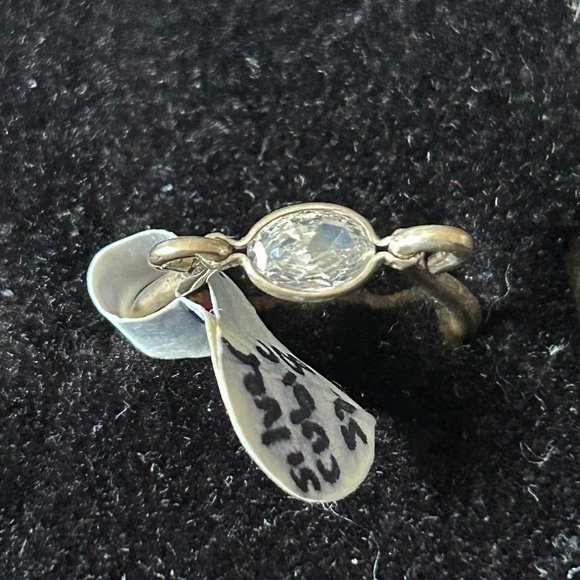 14kt GOLD & STERLING SILVER RING, OVAL CUBIC ZIRCONIA, LADIES SZ 8, HAND MADE & - Picture 1 of 1